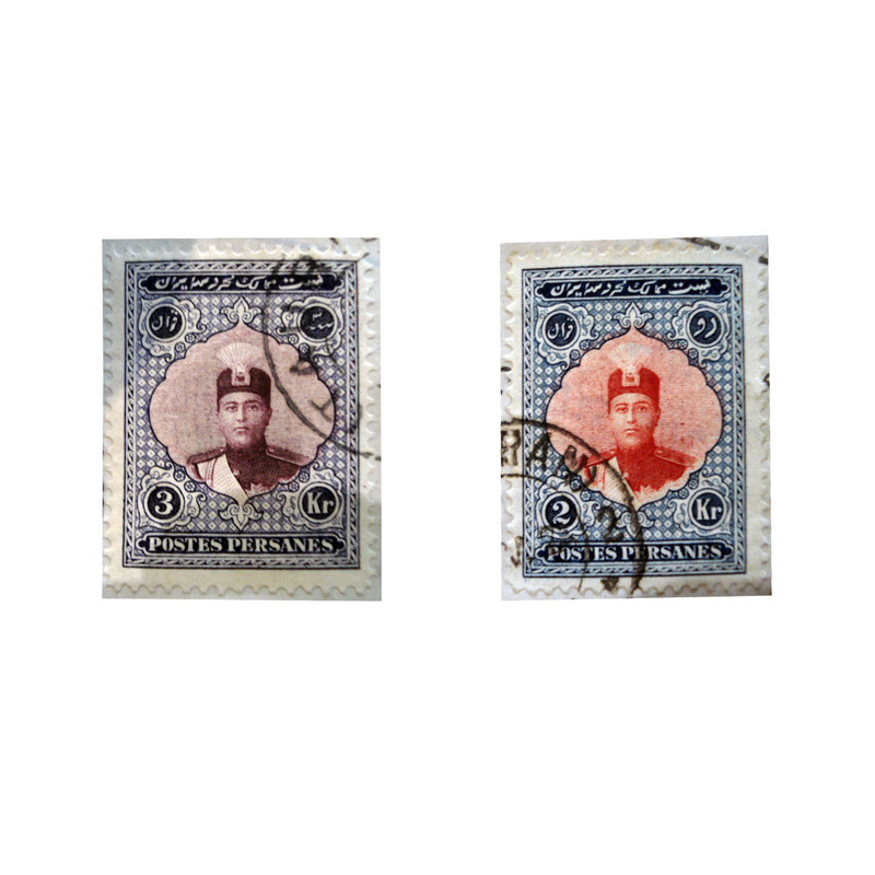 تمبر یادگاری سری قاجار مدل احمدی بزرگ کد 2P مجموعه 2 عددی