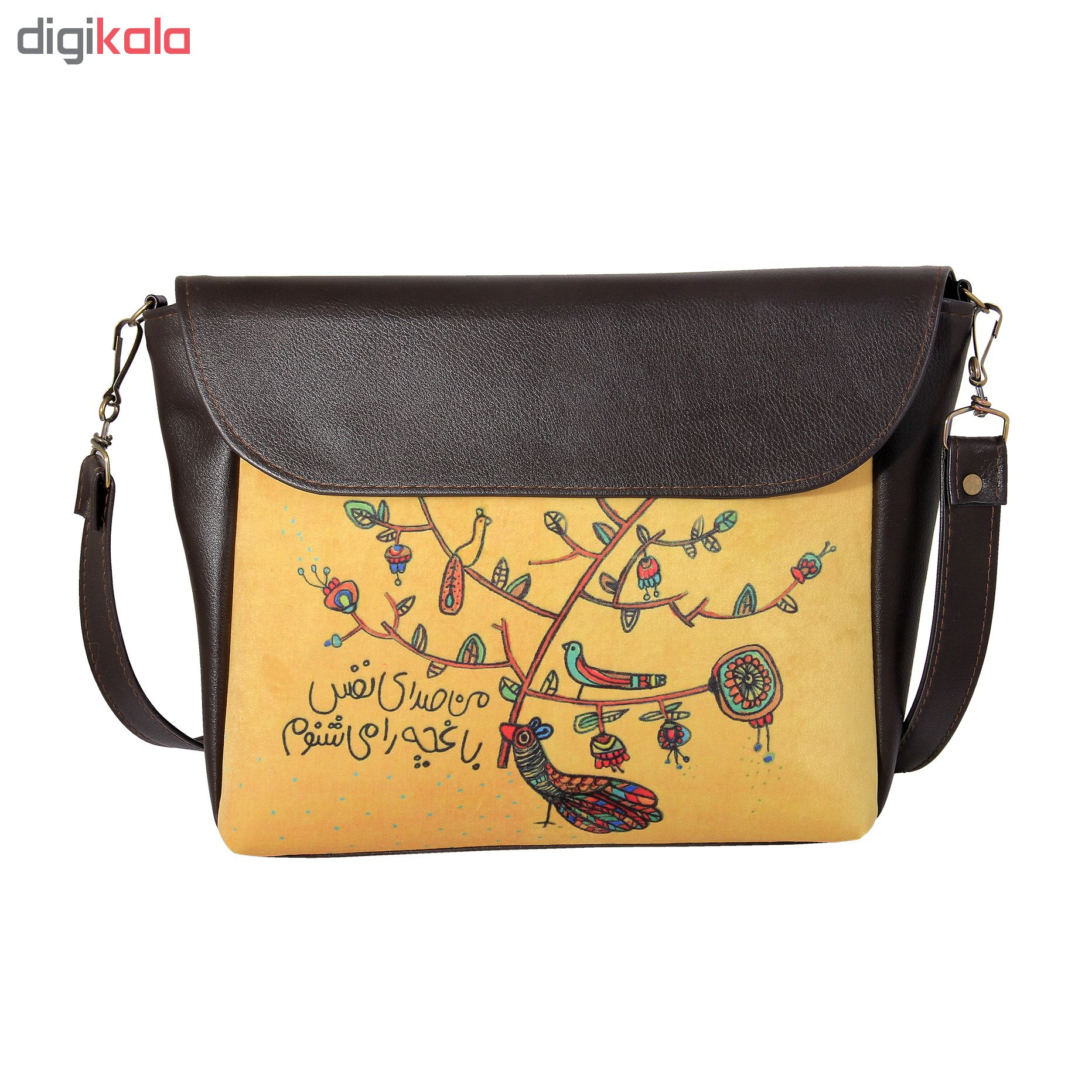 کیف رو دوشی چرمی مدل باغچه کد CS