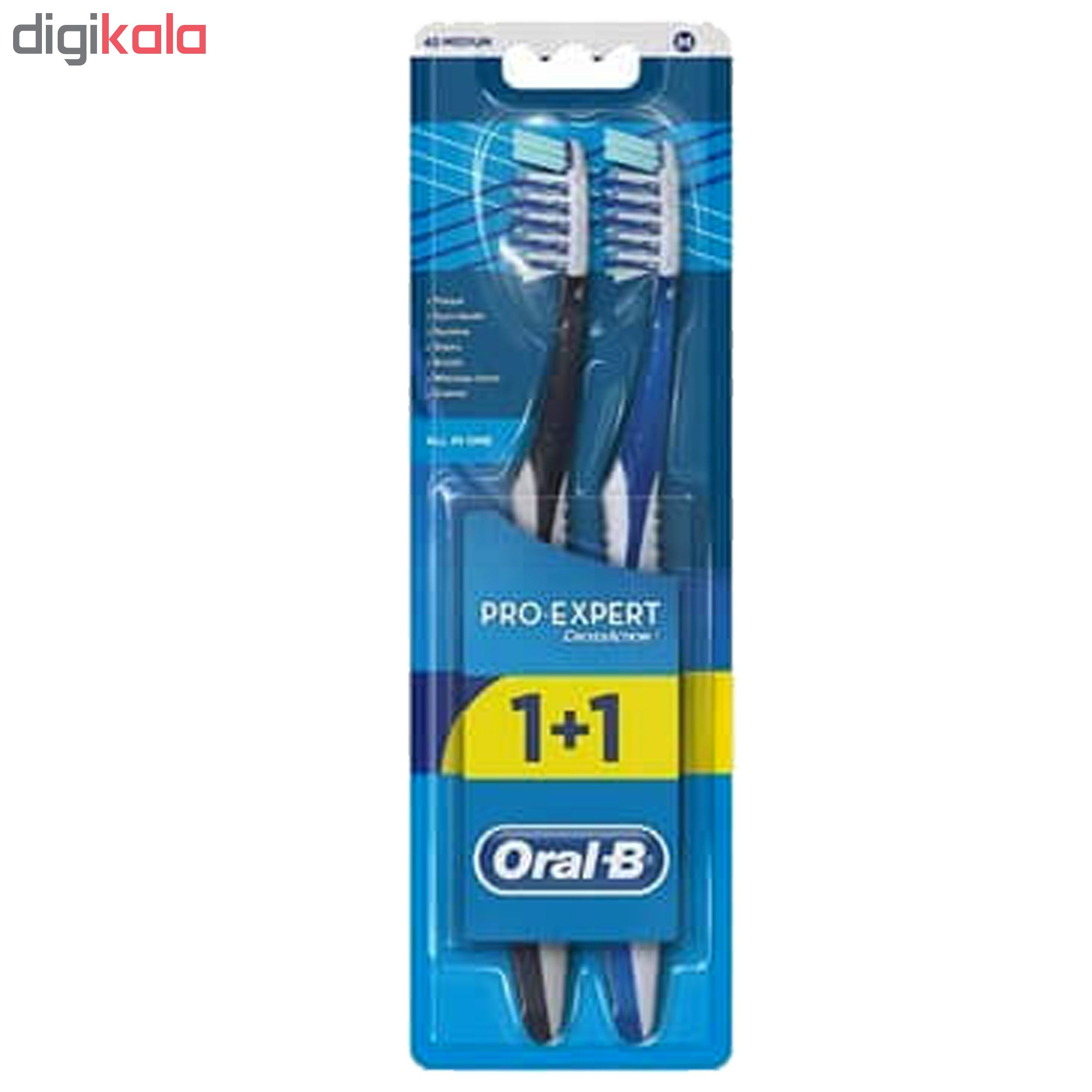 مسواک اورال-بی مدل PRO-EXPERT کد 987 با برس متوسط بسته 2 عددی