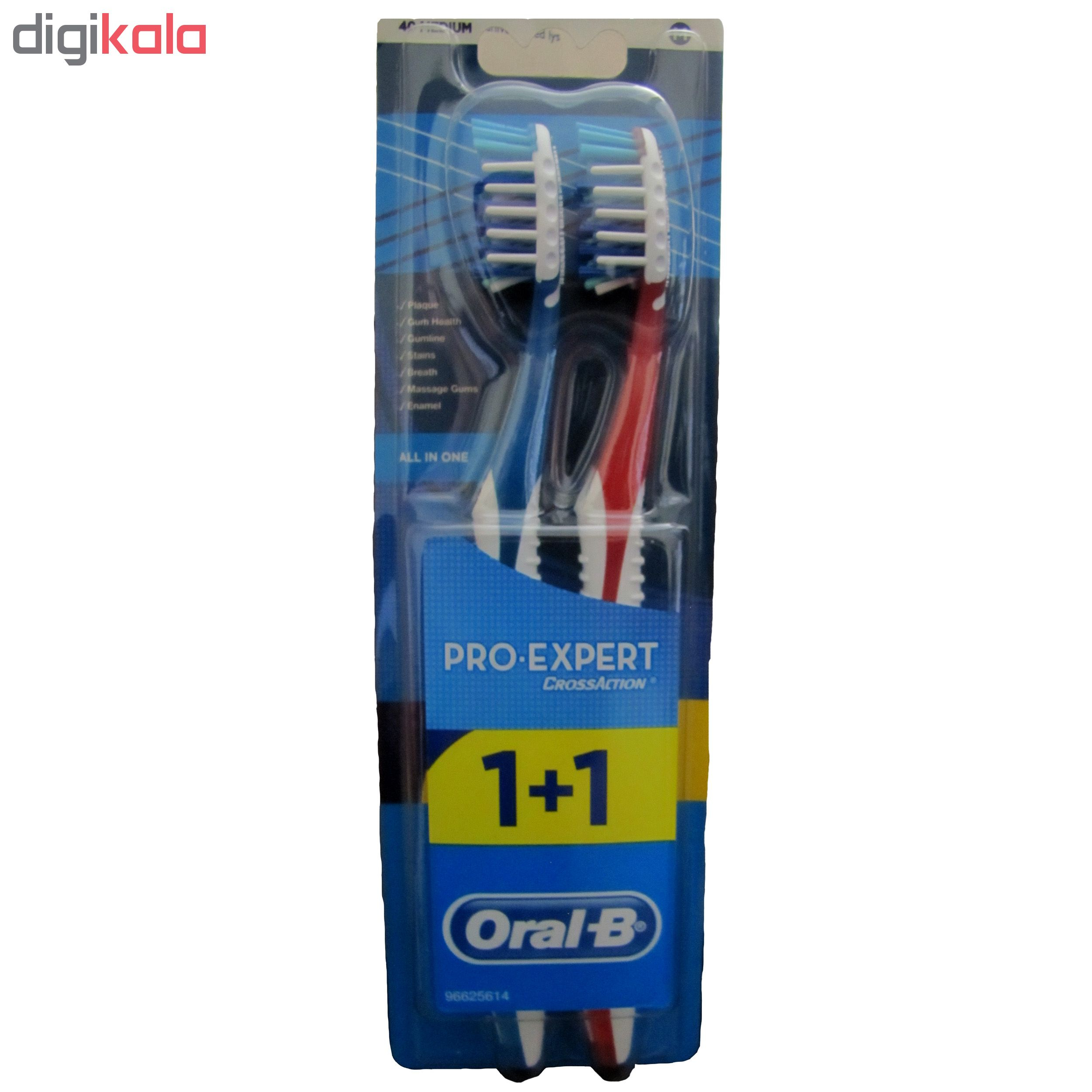 مسواک اورال-بی مدل PRO-EXPERT کد 987 با برس متوسط بسته 2 عددی