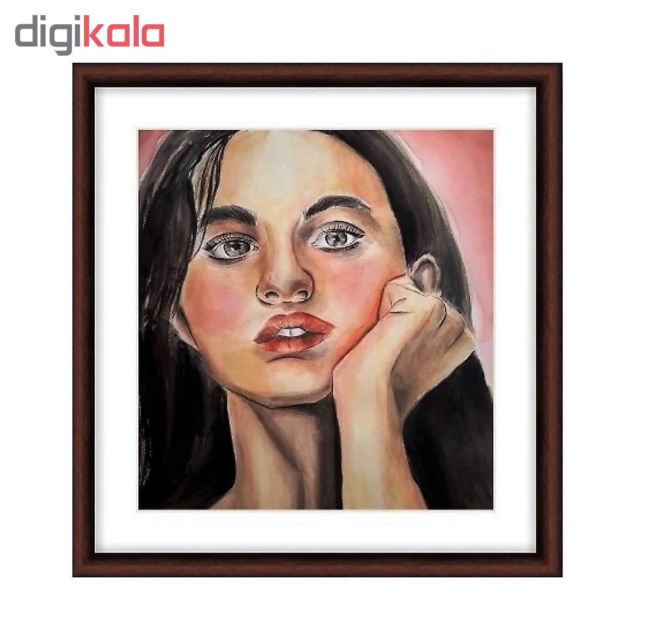 تابلو نقاشی طرح چهره مدل انتظار