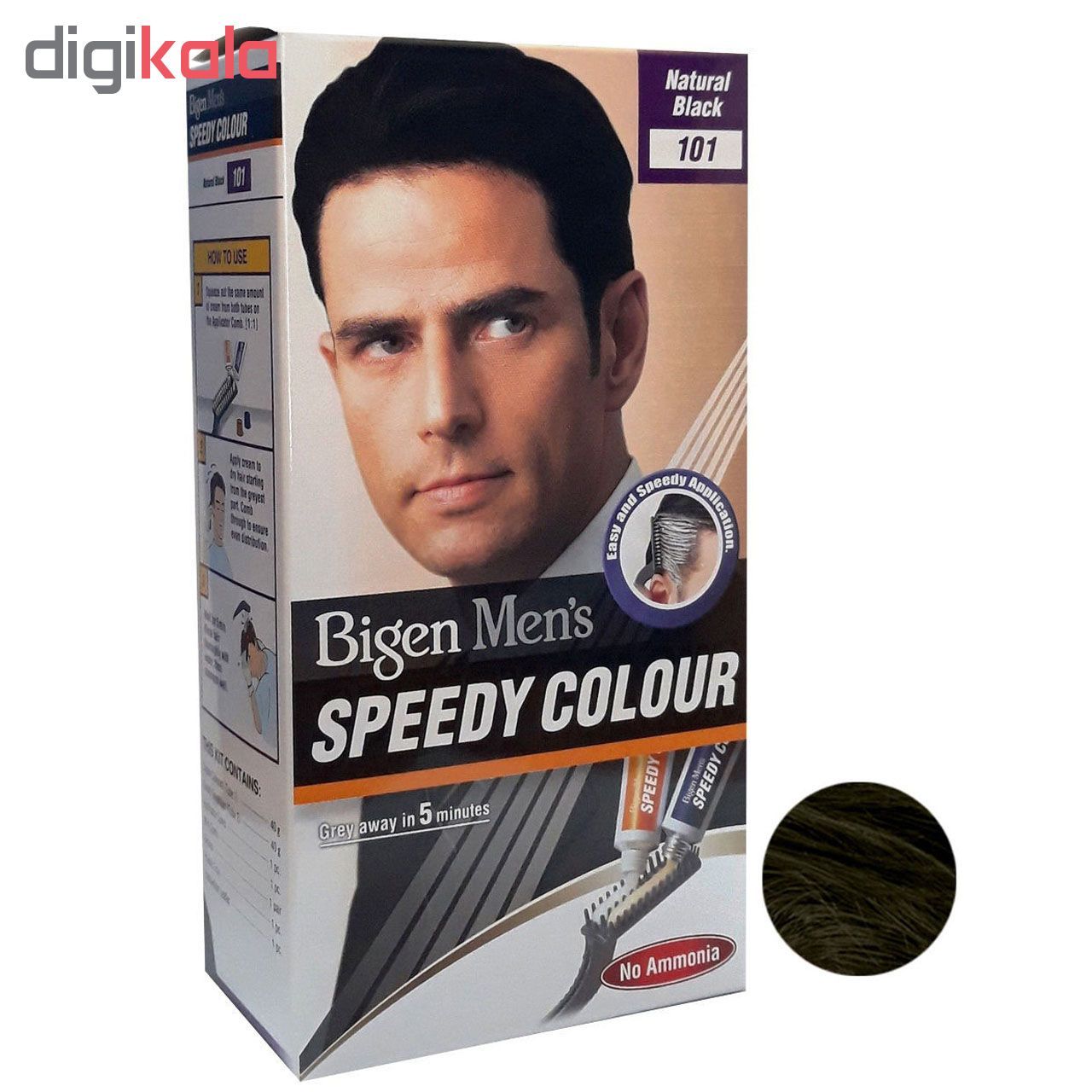 کیت رنگ مو بیگن سری Speedy Colour شماره 101 حجم 40 میلی لیتر رنگ مشکی طبیعی -  - 2