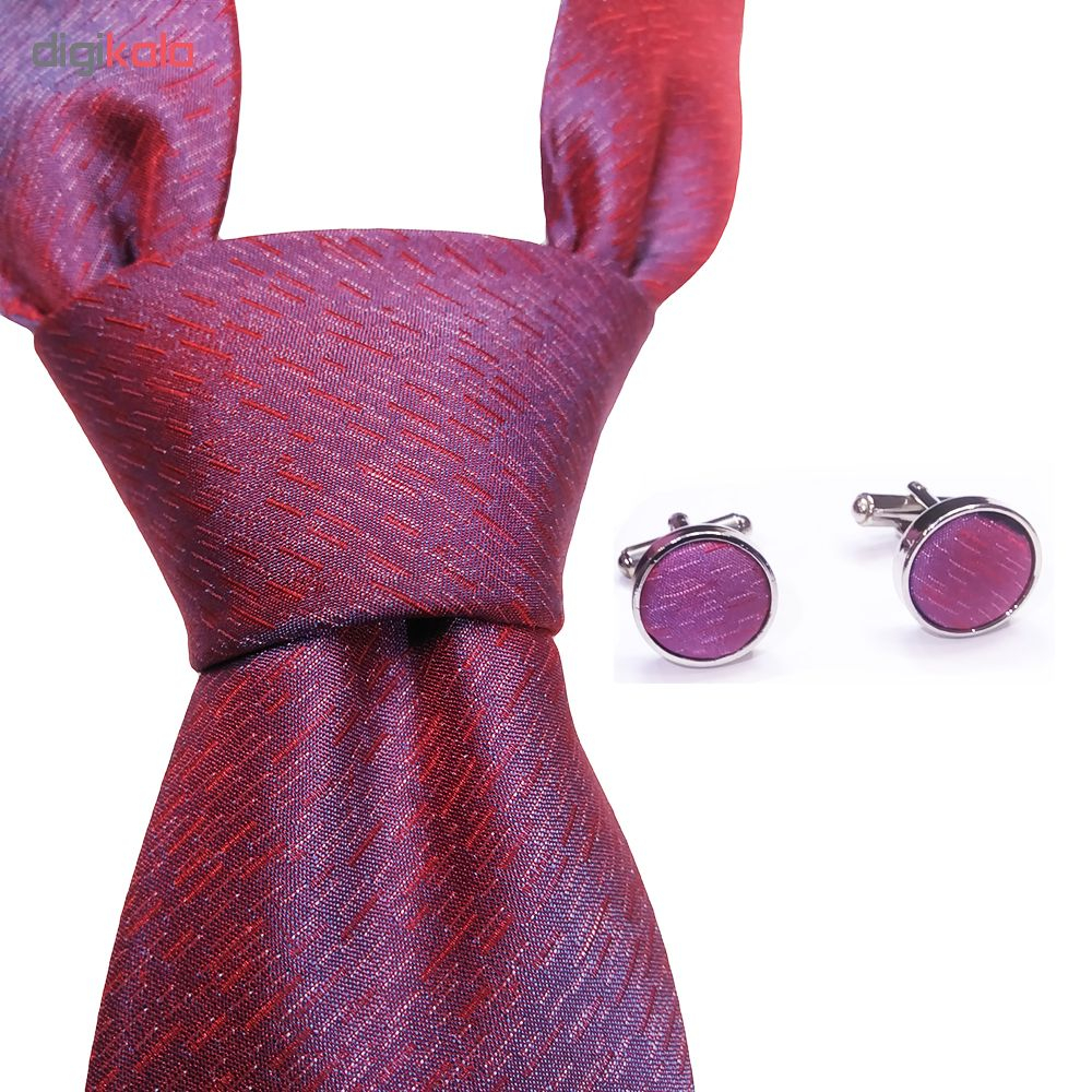 ست کراوات و دستمال جیب و دکمه سردست مردانه کد 250B