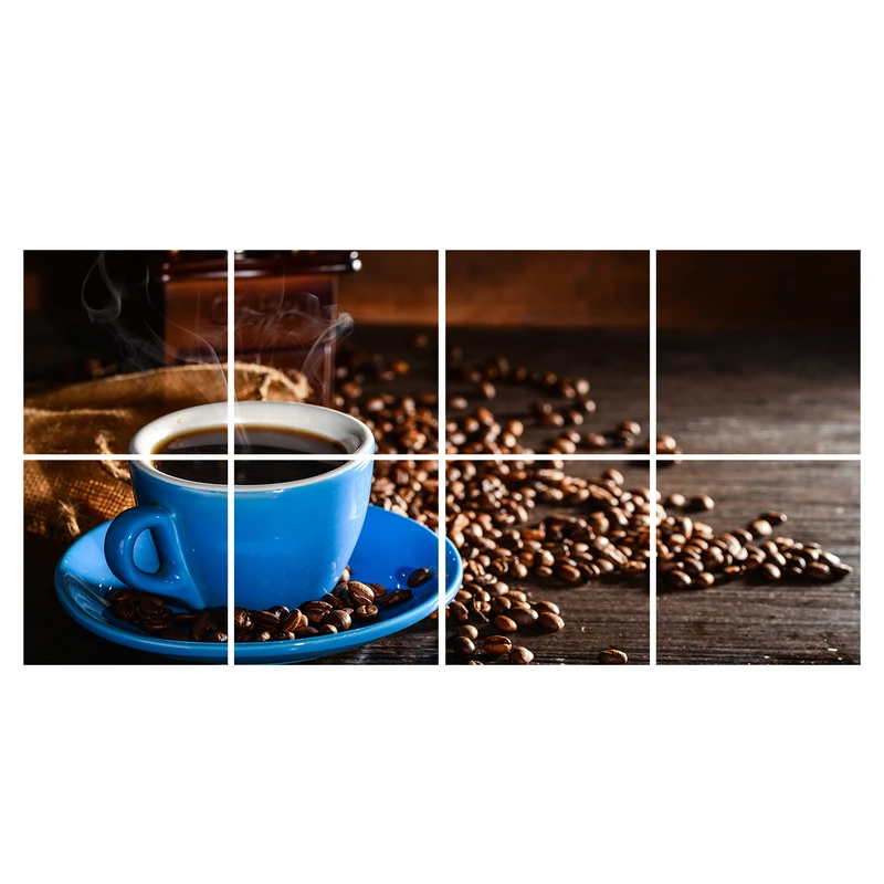 استیکر کاشی طرح قهوه بسته 8 عددی