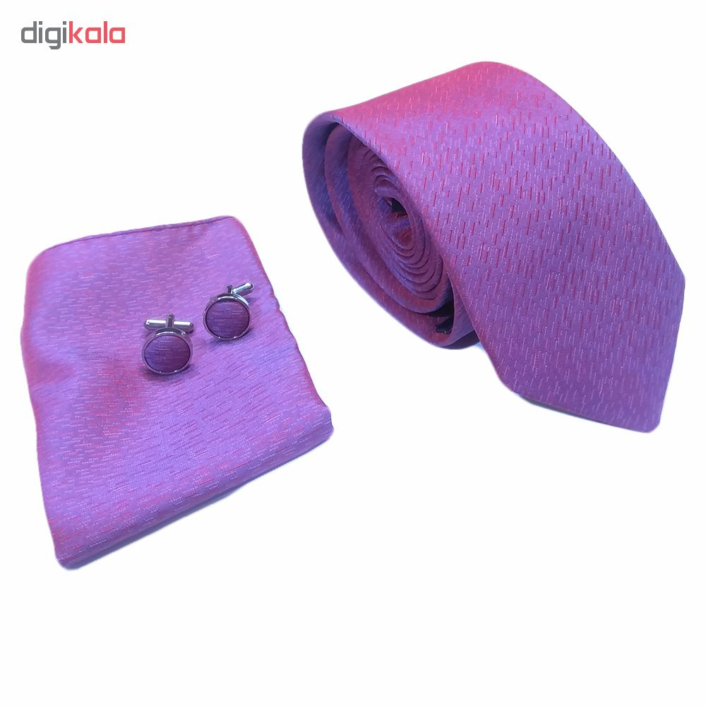 ست کراوات و دستمال جیب و دکمه سردست مردانه کد 250B