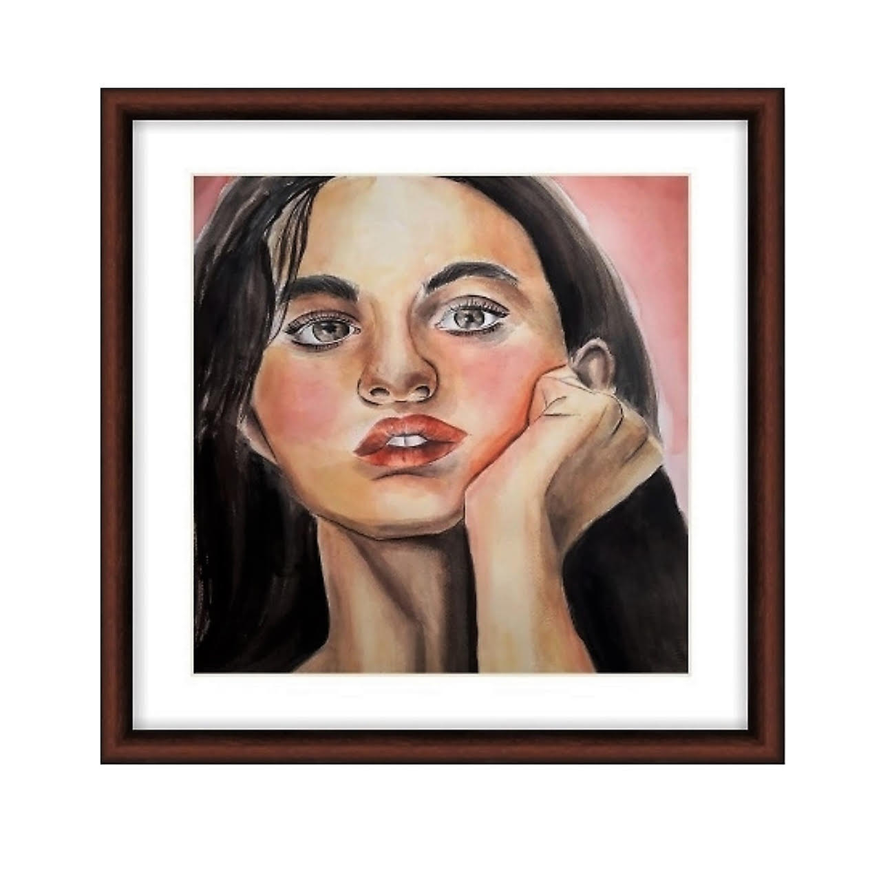 تابلو نقاشی طرح چهره مدل انتظار