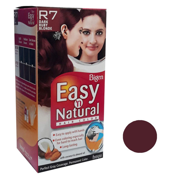 کیت رنگ مو بیگن سری Easy Natural شماره R7 حجم 75 میلی لیتر رنگ بلوند شرابی تیره