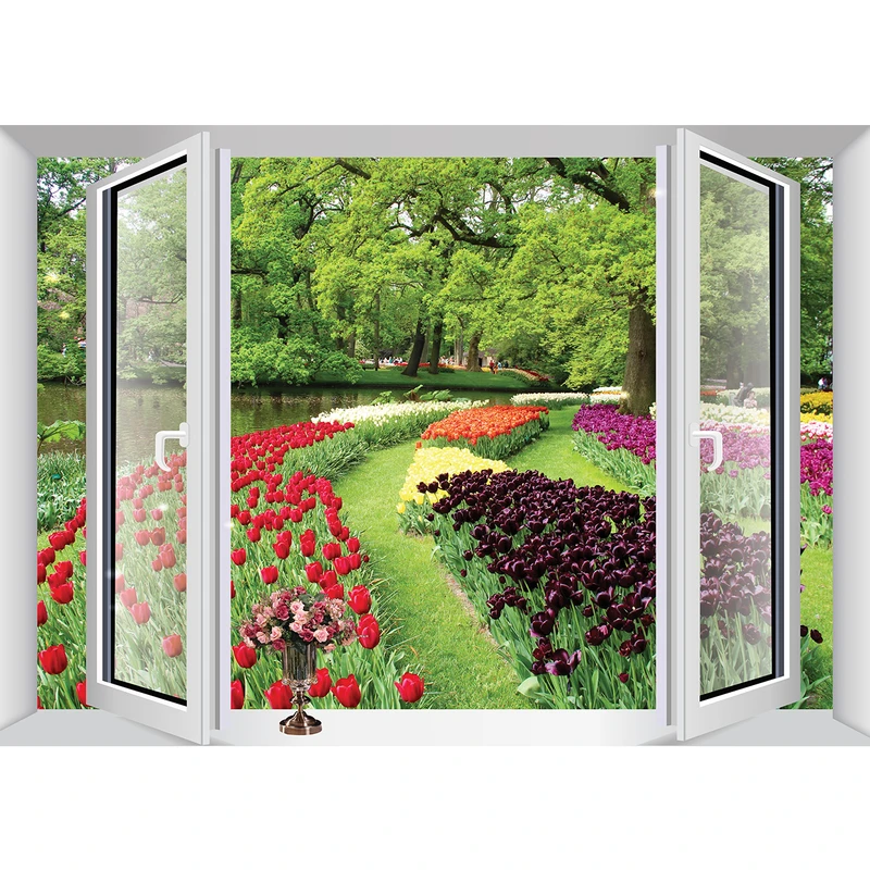 استیکر پنجره مجازی طرح گلزار 1