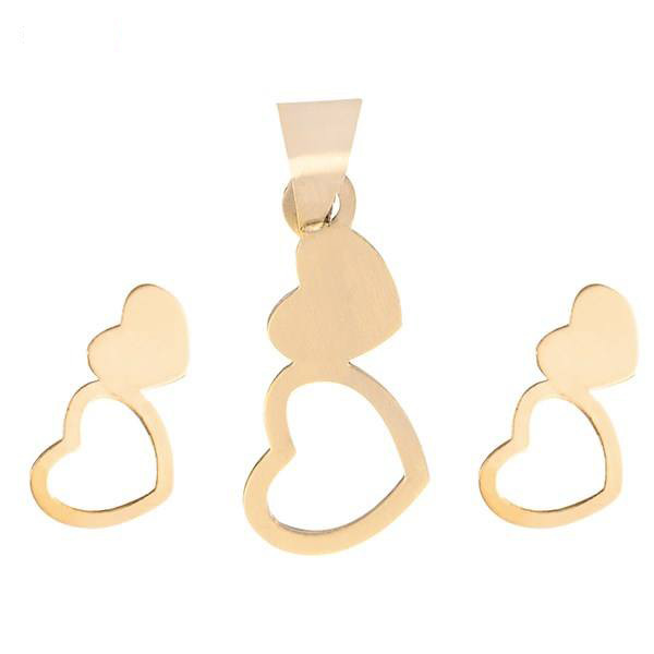 نیم ست طلا 18 عیار زنانه طرح قلب کد 18922