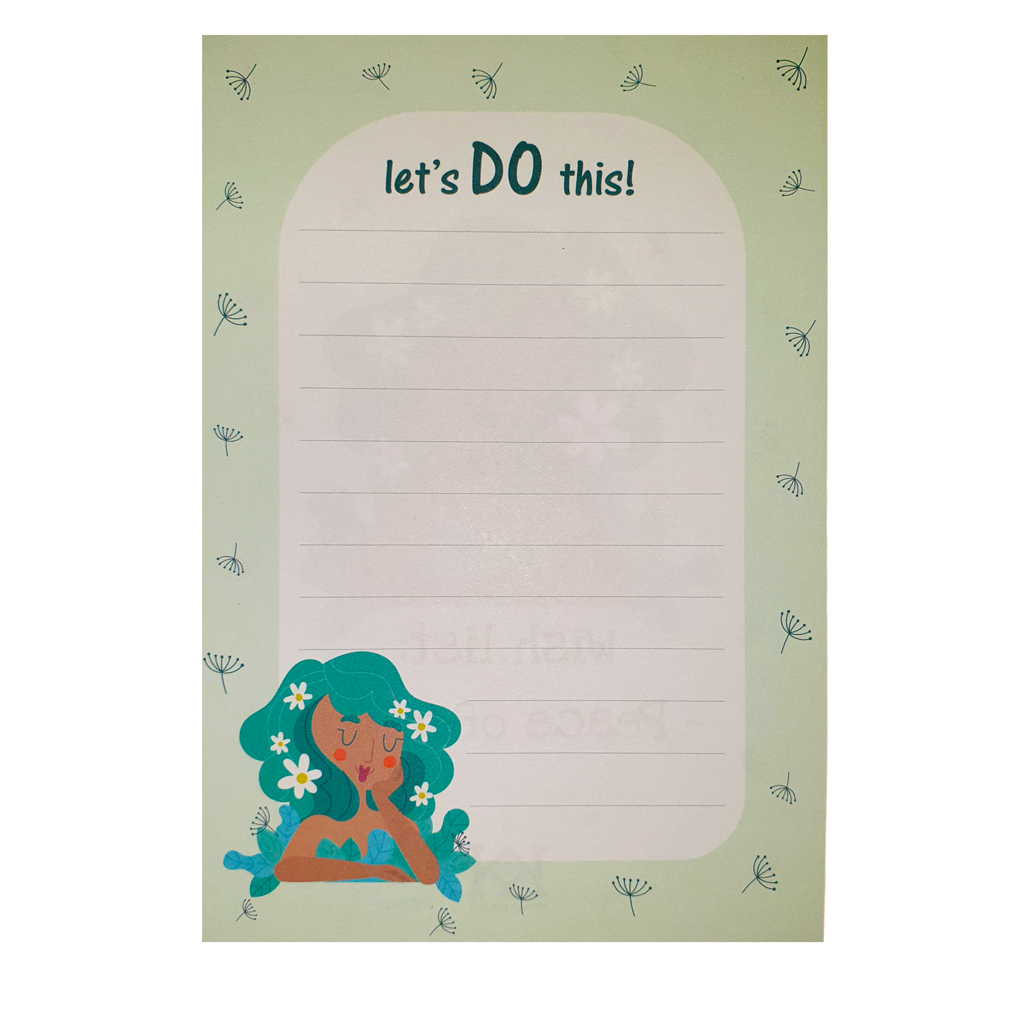 کاغذ یادداشت طرح Green Girl مدل Lets do this کد 110