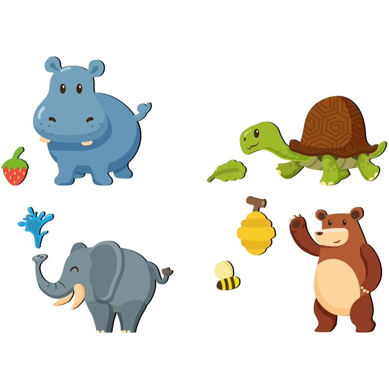 استیکر کلید و پریز ژیوار مدل smiley animal بسته 4 عددی