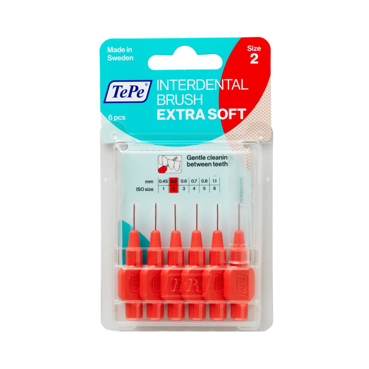 مسواک بین دندانی ته‌په مدل Extra Soft سایز 2  بسته 6 عددی