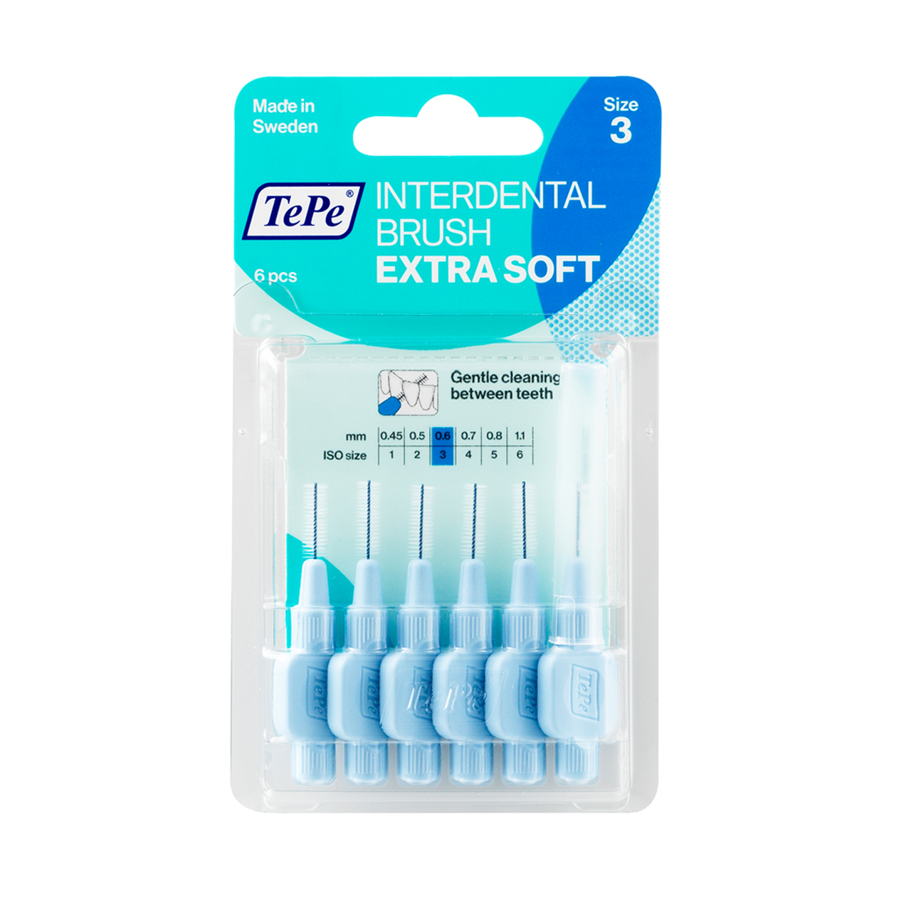 مسواک بین دندانی ته‌په مدل Extra Soft سایز 3  بسته 6 عددی