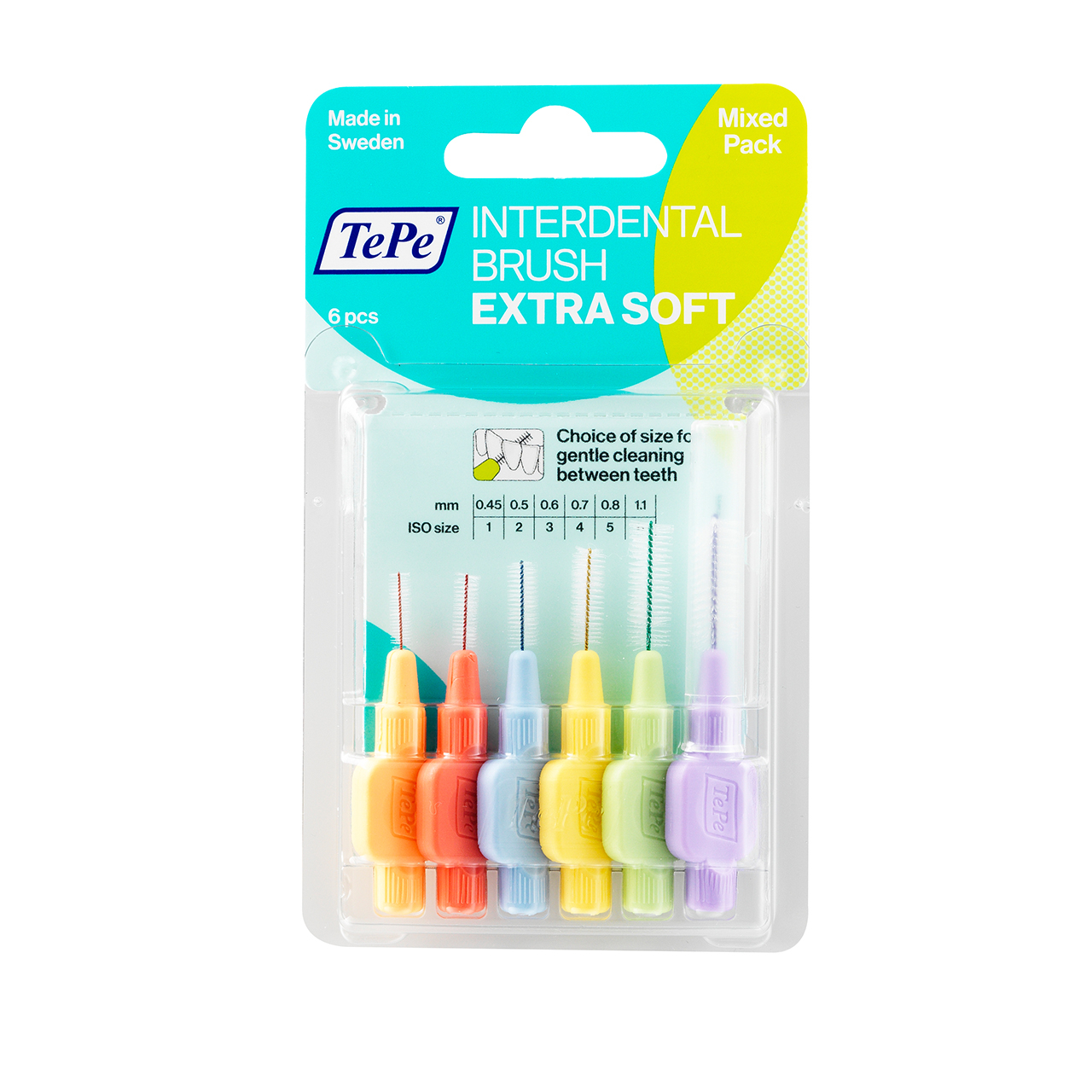 مسواک بین دندانی ته‌په مدل Extra Soft سایز 1-5  بسته 6 عددی