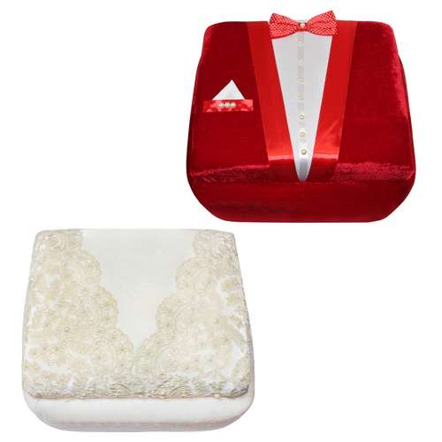 جعبه هدیه طرح عروس و داماد مدل B124 بسته 2 عددی