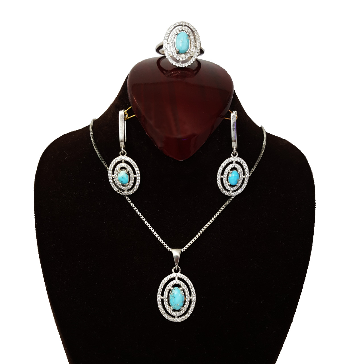 نیم ست نقره زنانه گالری احد کد 4648