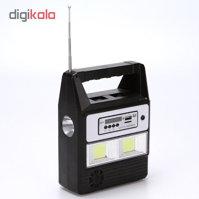 سیستم روشنایی و پاوربانک خورشیدی و اسپیکر مدل GD-8216
