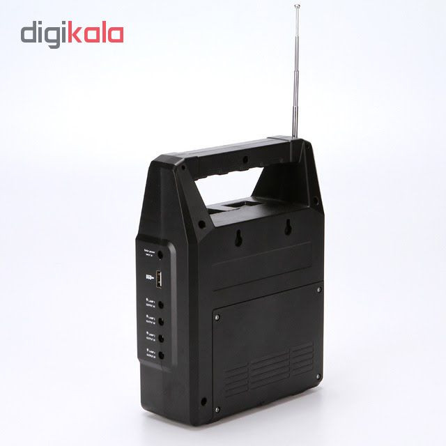 سیستم روشنایی و پاوربانک خورشیدی و اسپیکر مدل GD-8216