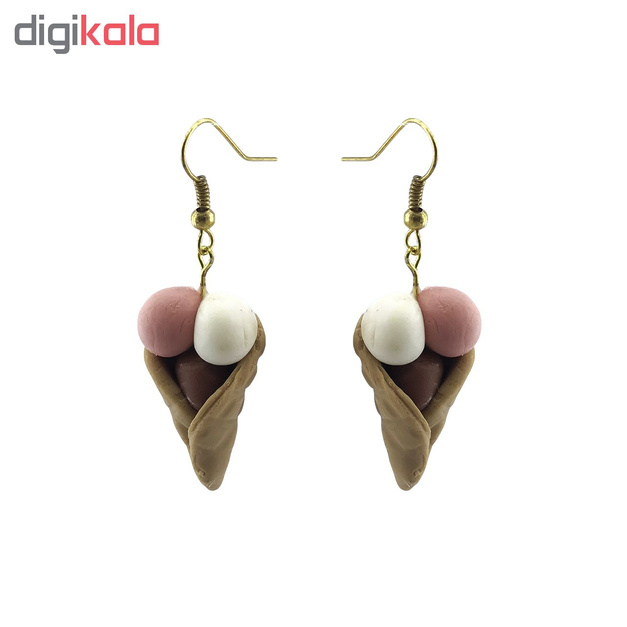 گوشواره زنانه گالری عزیزی طرح بستنی مدل 98081