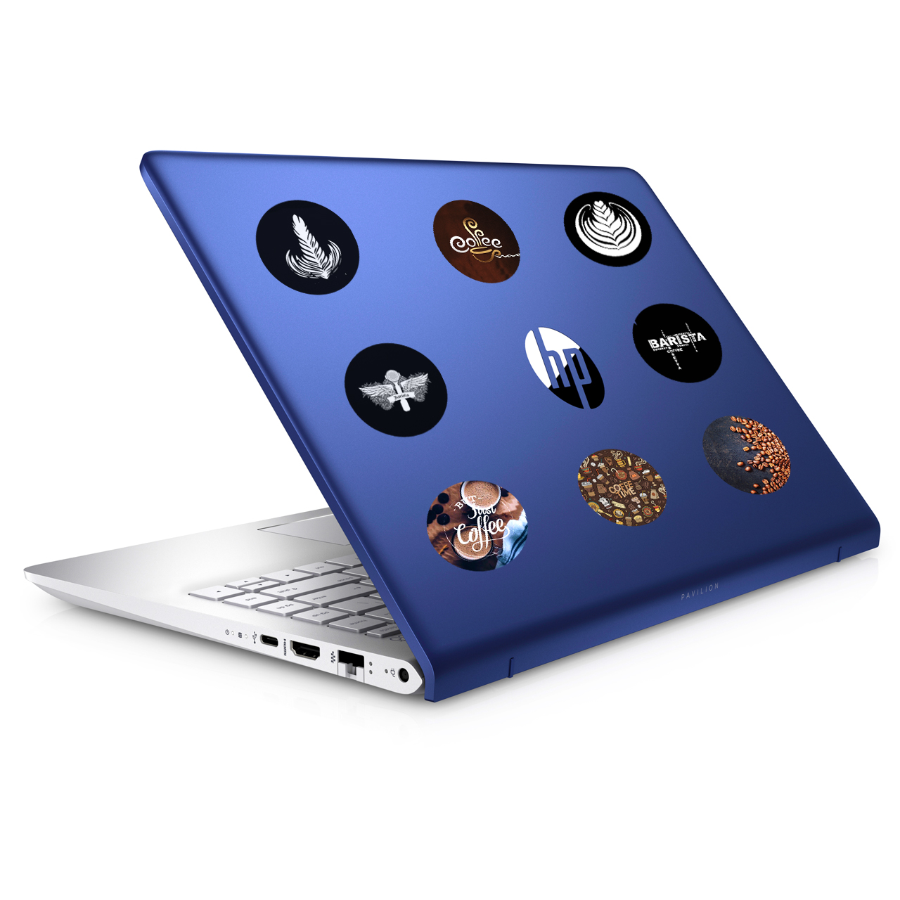 استیکر لپ تاپ طرح قهوه مدل TIF001 مجموعه 8 عددی 