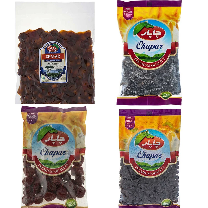 پک آلوچه چاپار به همراه تخمه بسته 4 عددی