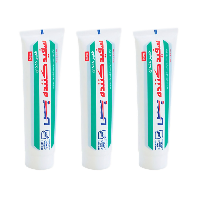 خمیر دندان بس مدل Whitener وزن 100 گرمی مجموعه 3 عددی