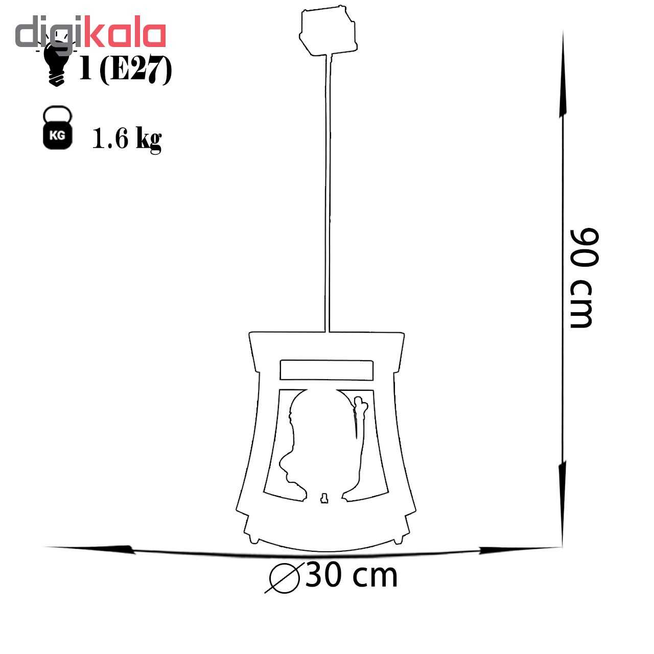 چراغ آویز کودک چشمه نور کد B1408/1H