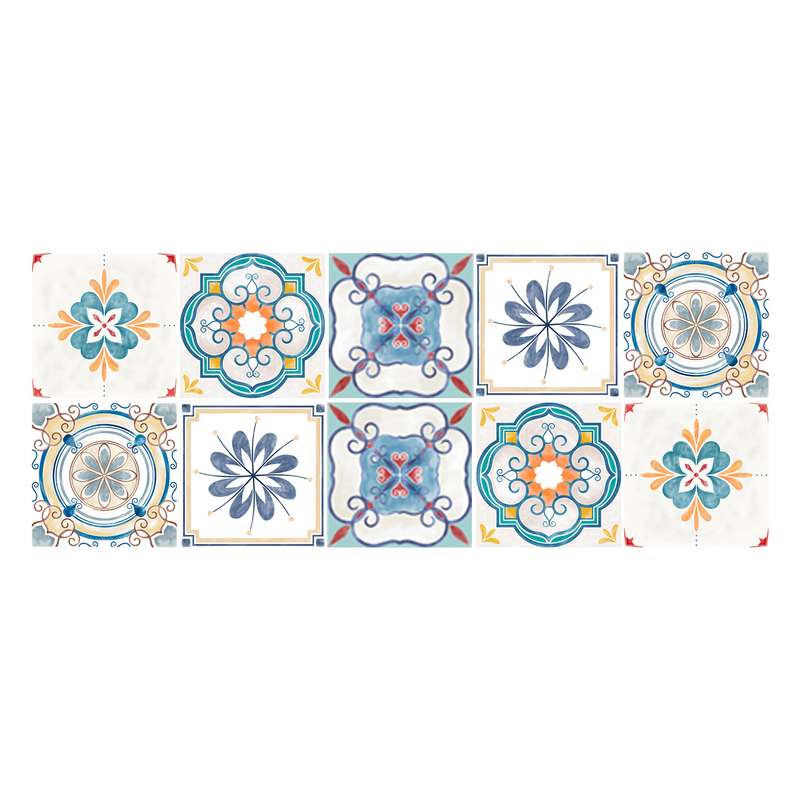 استیکر کاشی طرح سنتی کد 01 مجموعه 10 عددی