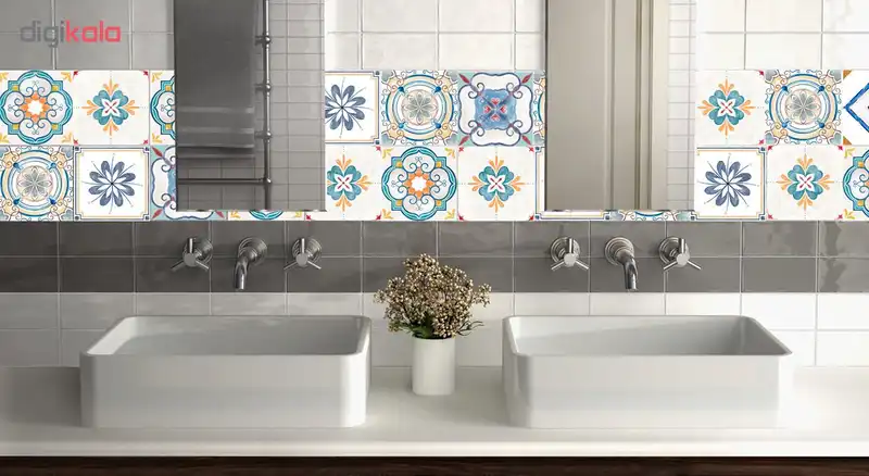 استیکر کاشی طرح سنتی کد 01 مجموعه 10 عددی