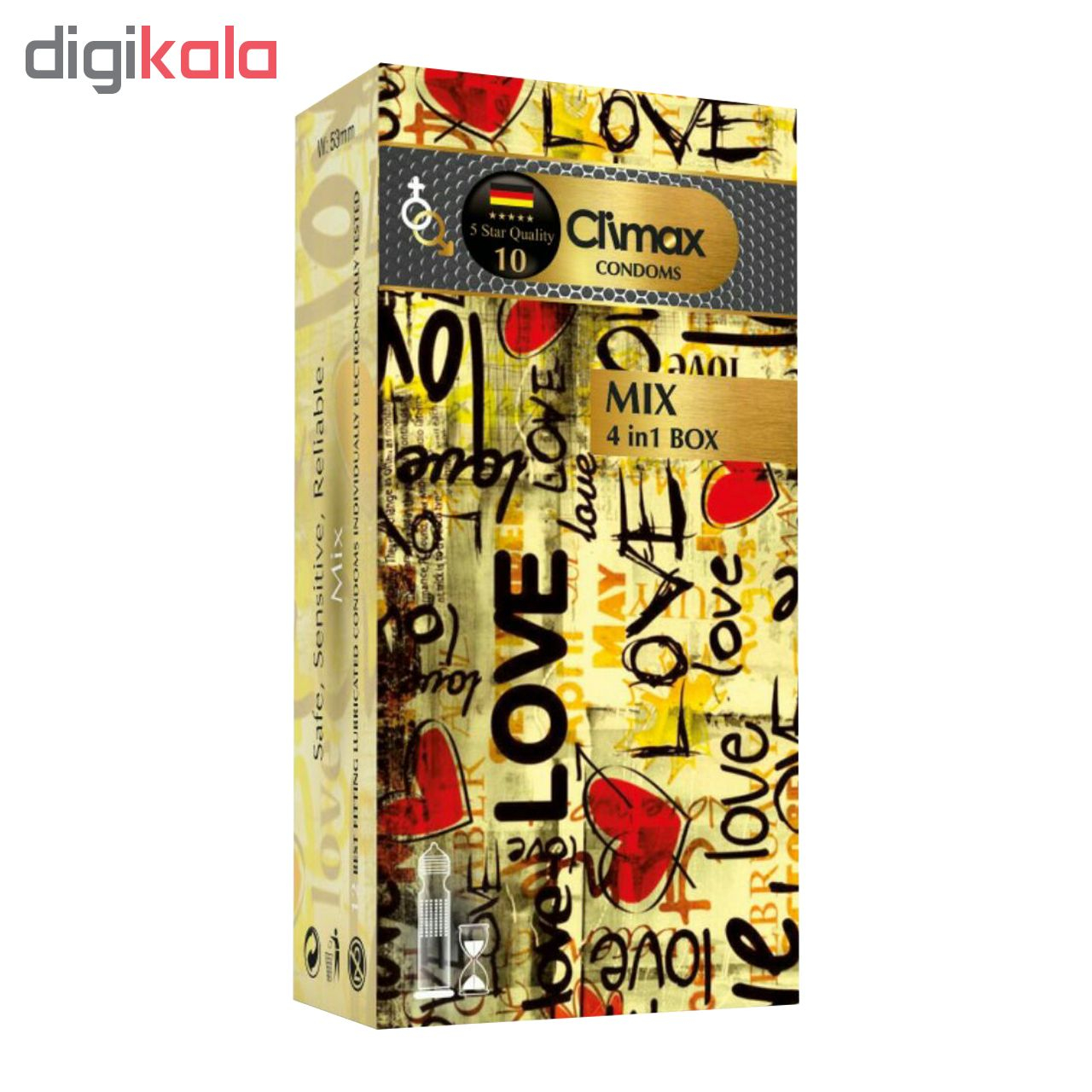 کاندوم کلایمکس مدل Mix 4 in 1 بسته 12 عددی به همراه کاندوم مدل Gift