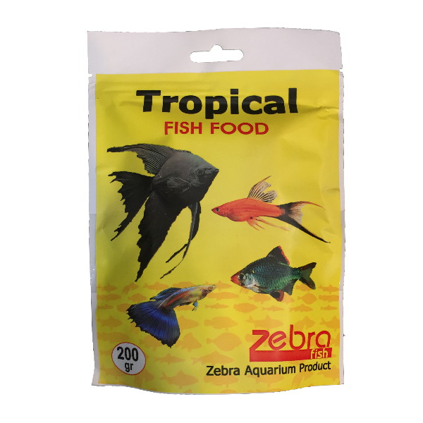 غذا خشک ماهی زبرا مدل Tropical وزن 200 گرم