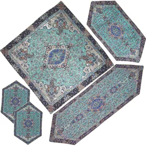 ست 5 تکه رومیزی ترمه مدل SABZABI5/5CHLSTN