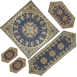 ست 5 تکه رومیزی ترمه  مدل SRMHGOLD5/5NSTRN