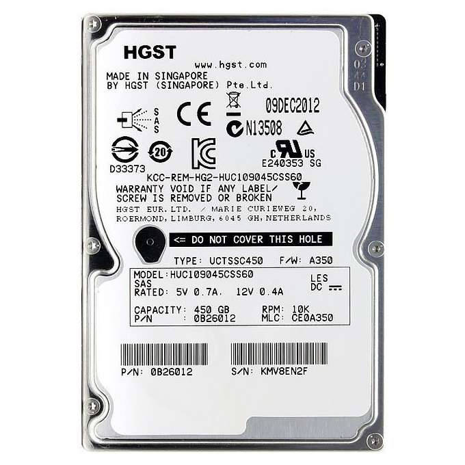 هارددیسک اینترنال اچ جی اس تی مدل HUC109045CSS601 ظرفیت 450 گیگابایت هارددیسک اینترنال اچ جی اس تی مدل HUC109045CSS601 ظرفیت 450 گیگابایت