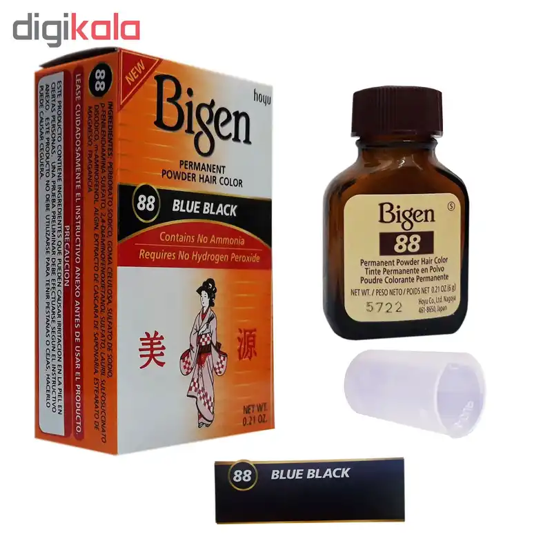 رنگ مو پودری بیگن شماره 88 وزن 6 گرم رنگ مشکی