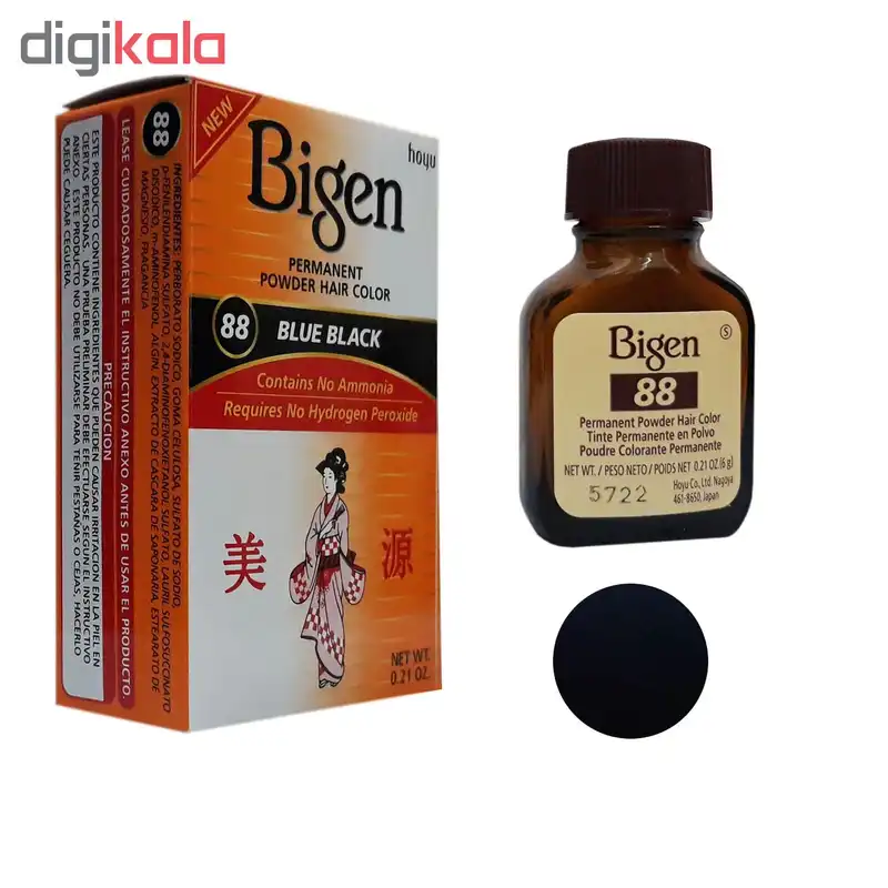 رنگ مو پودری بیگن شماره 88 وزن 6 گرم رنگ مشکی