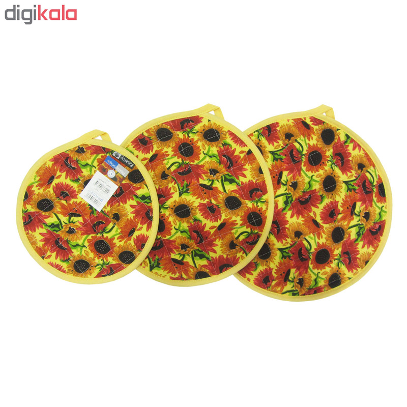 ست دم کنی 3 تکه رزین تاژ طرح آفتابگردان ست دم کنی 3 تکه رزین تاژ طرح آفتابگردان