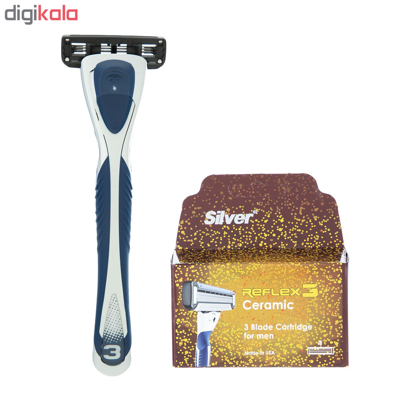 خود تراش سیلور مدل Reflex3 به همراه تیغ یدک بسته 4 عددی