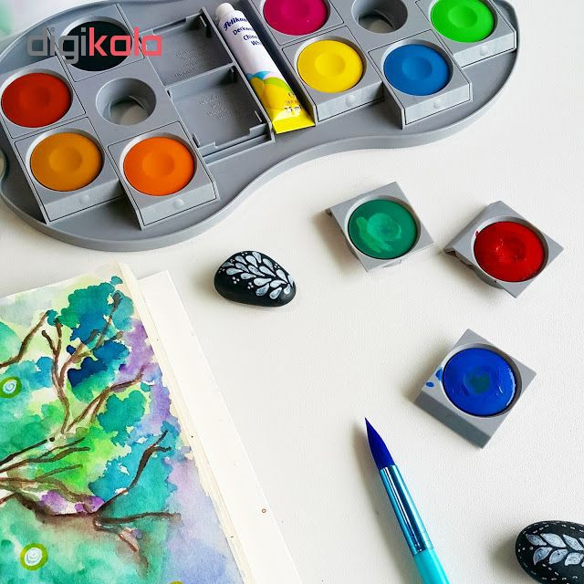 آبرنگ 12 رنگ پلیکان مدل Paint box space آبرنگ 12 رنگ پلیکان مدل Paint box space
