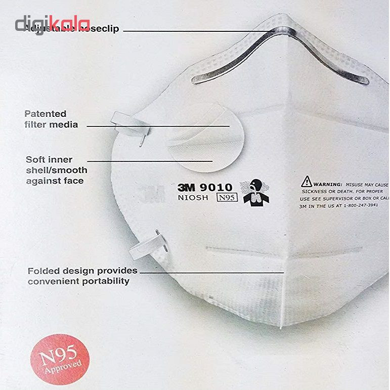 ماسک تنفسی تری ام مدل 9010 بسته 10 عددی ماسک تنفسی تری ام مدل 9010 بسته 10 عددی