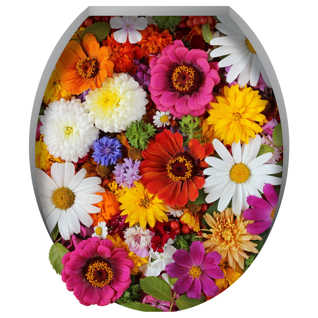 استیکر توالت فرنگی ژیوار طرح گلهای رنگی