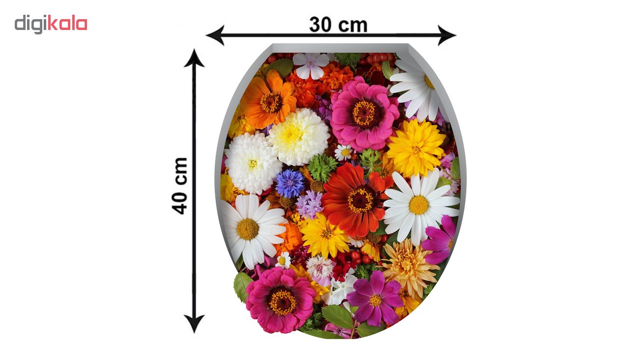 استیکر توالت فرنگی ژیوار طرح گلهای رنگی