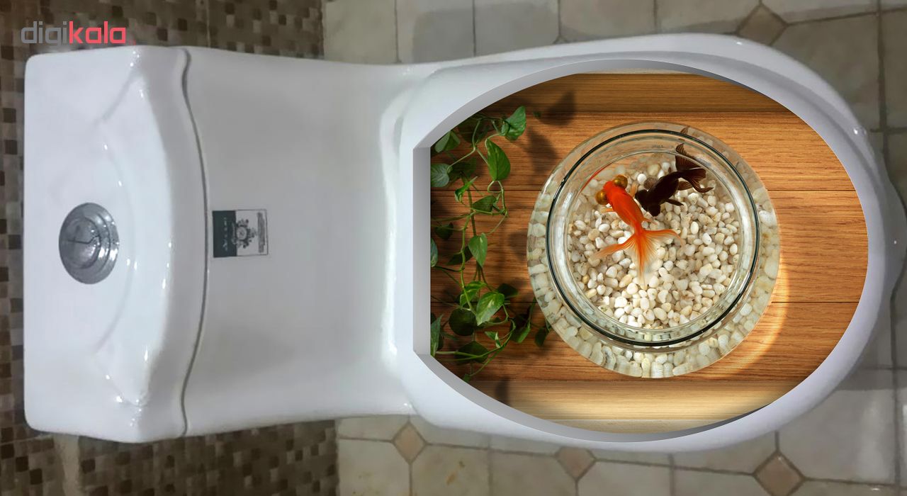 استیکر توالت فرنگی ژیوار طرح تنگ ماهی