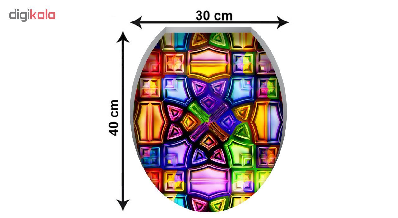 استیکر توالت فرنگیژیوار طرح شیشه رنگی