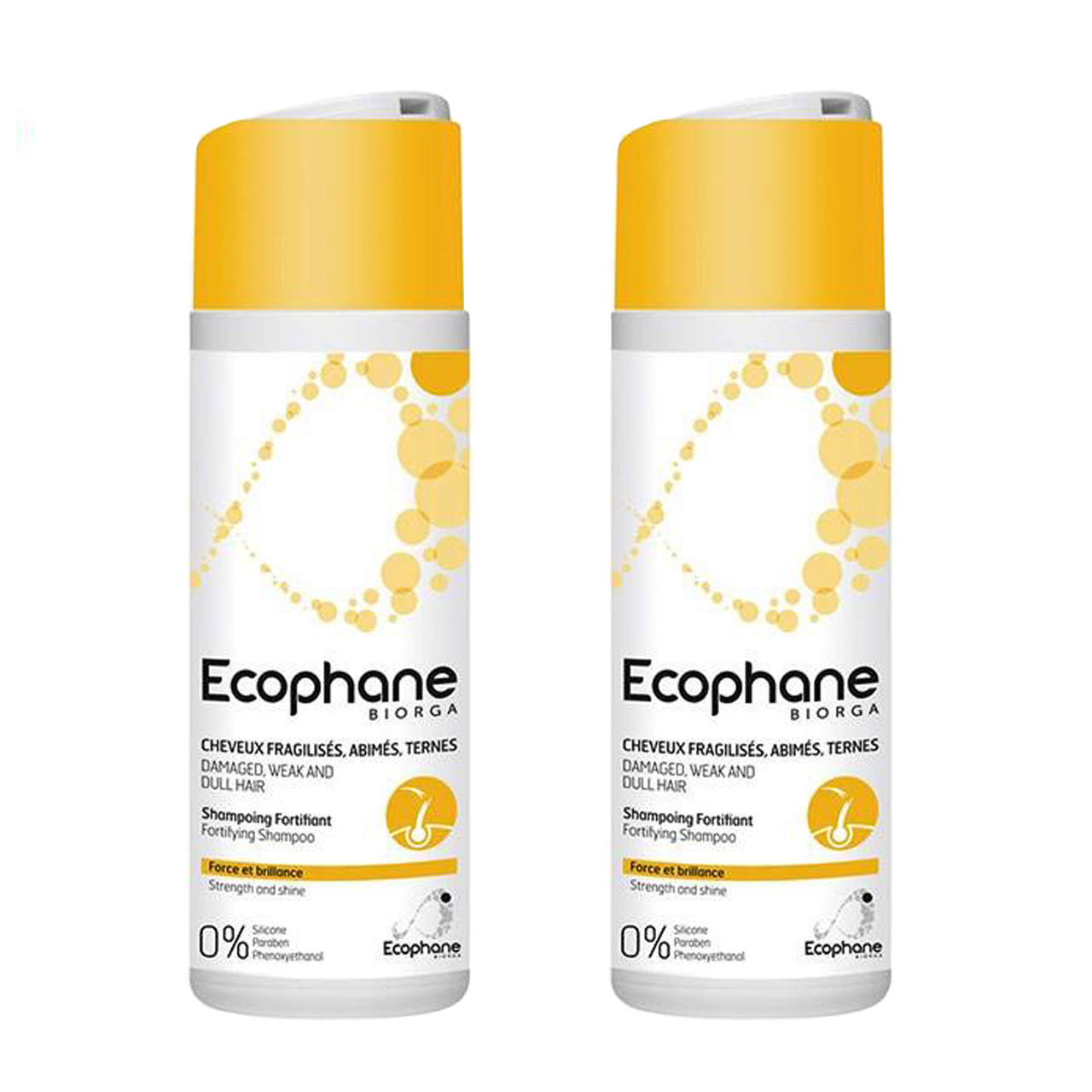 شامپو مو بایورگا سری Ecophane مدل Fortifying حجم 200 میلی لیتر مجموعه 2 عددی