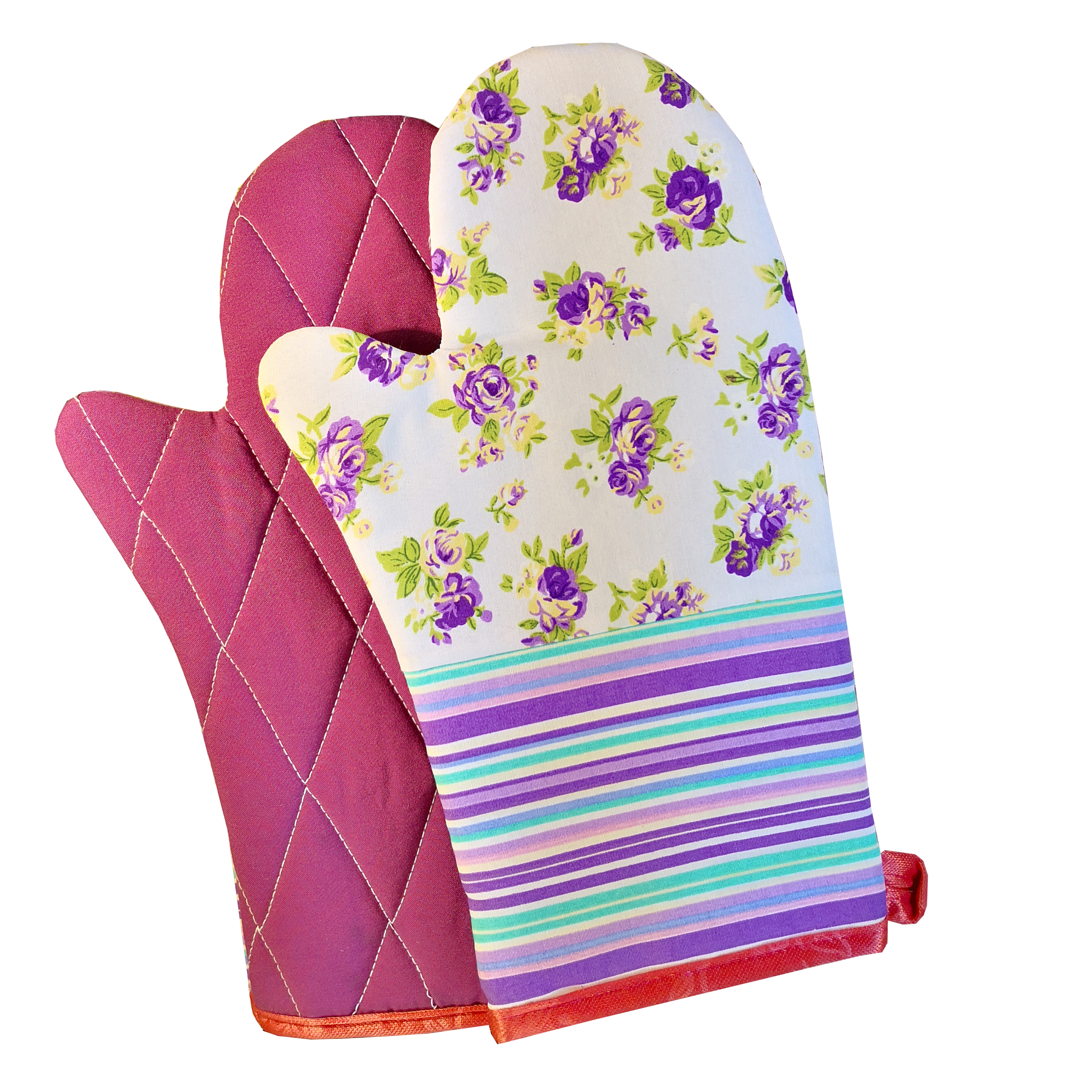 دستکش فر طرح رز  کد m 18 بسته 2 عددی