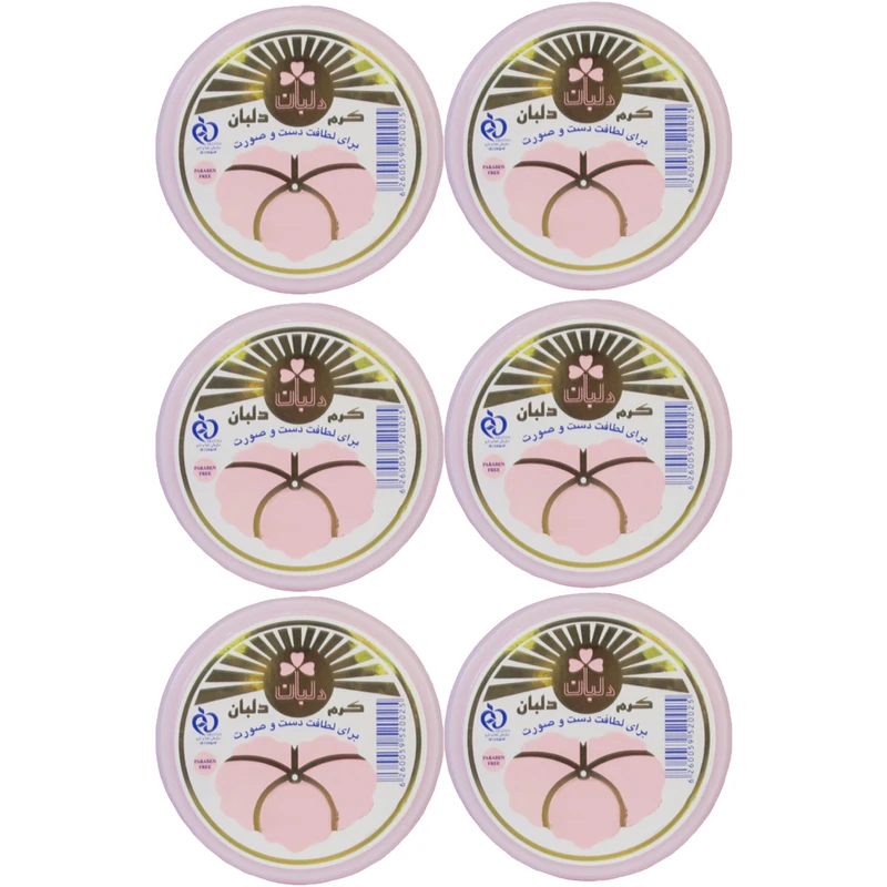 کرم مرطوب کننده دلبان مدل DB06 حجم 90 میلی لیتر مجموعه 6 عددی