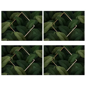 زیربشقابی طرح برگ های استوایی کد idm 46 بسته 4 عددی