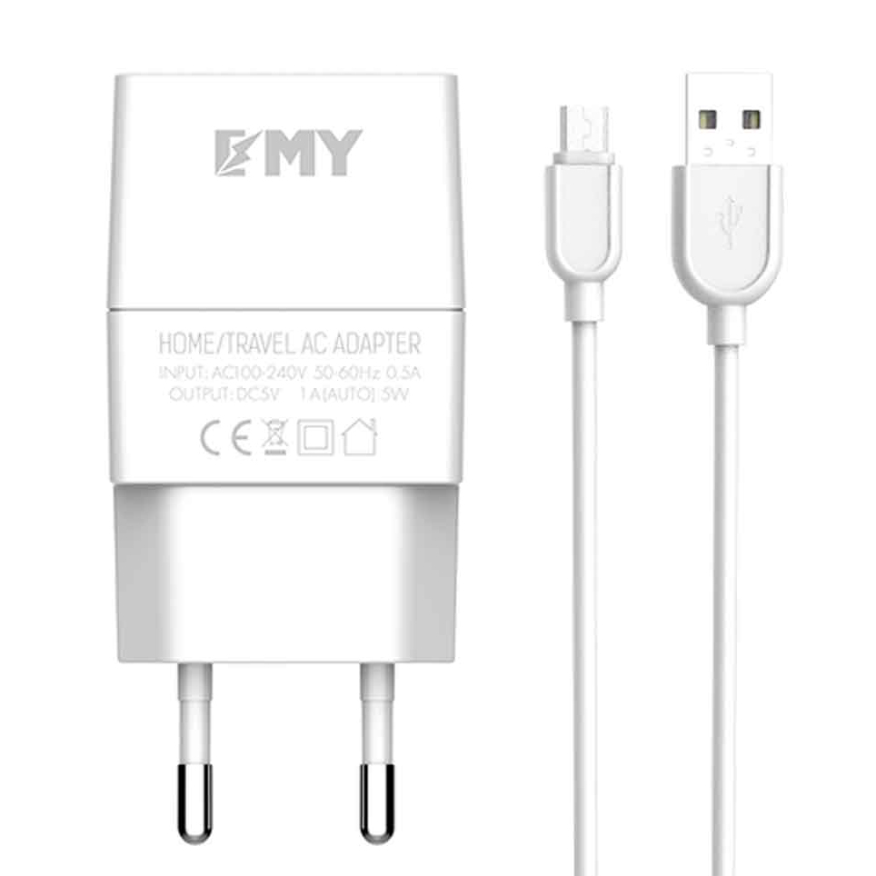 شارژر دیواری امی مدل MY-A101 به همراه کابل تبدیل microUSB