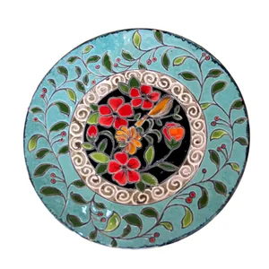 بشقاب طرح گل ومرغ کد 201